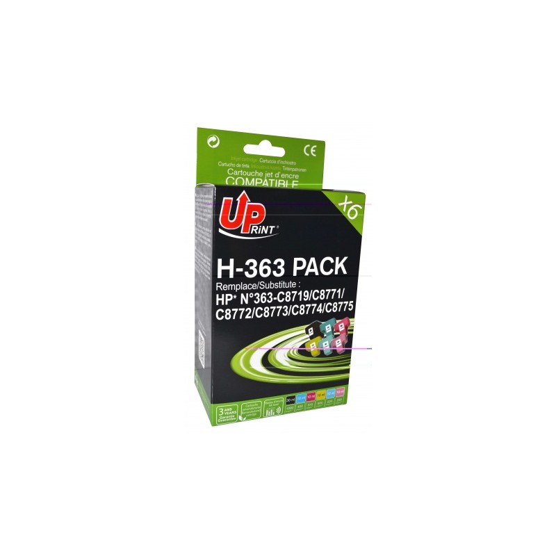 Pack UPrint compatible HP 363, 6 cartouches