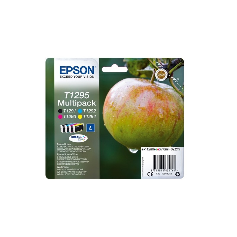 Epson Multipack 4-couleurs T1295 DURABrite Ultra Ink Epson Multipack 4-couleurs T1295 DURABrite Ultra Ink