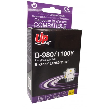 ✅ Cartouche encre UPrint compatible BROTHER LC-980/LC-1100Y jaune couleur jaune en stock