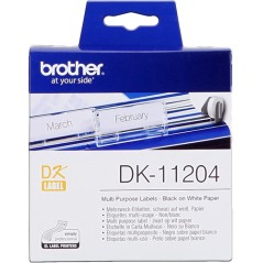 ✅ Brother Rouleau étiquettes DK-11204 Noir sur blanc, 17 x 54 mm couleur Noir/blanc en stock
