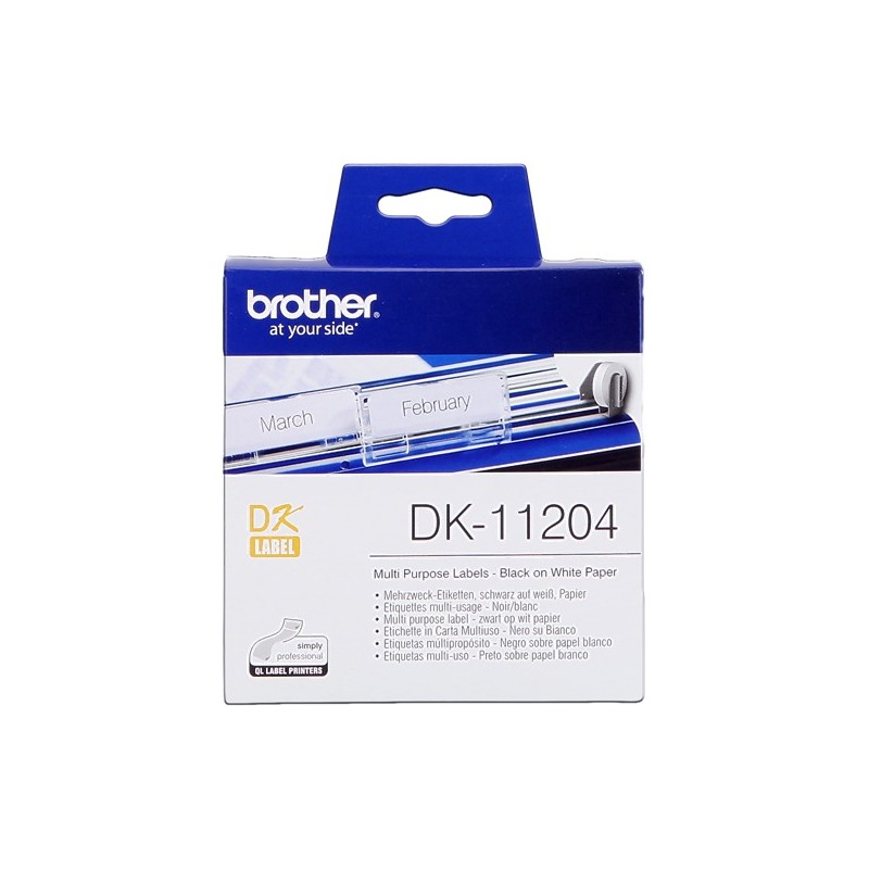 Brother Rouleau étiquettes DK-11204 Noir sur blanc, 17 x 54 mm Brother Rouleau étiquettes DK-11204 Noir sur blanc, 17 x 54 mm