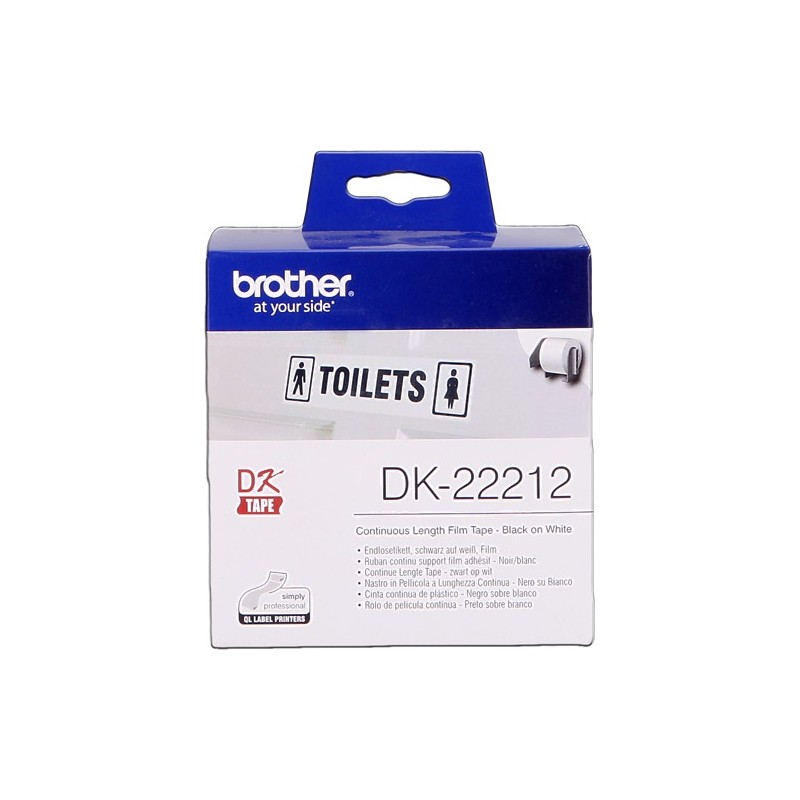 Brother Rouleau de film continu DK-22212 Noir sur blanc, 62 mm