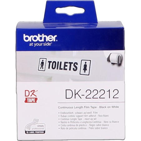 ✅ Brother Rouleau de film continu DK-22212 Noir sur blanc, 62 mm couleur Noir/blanc en stock
