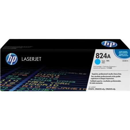 ✅ HP Toner 824A (CB381A) cyan couleur cyan en stock