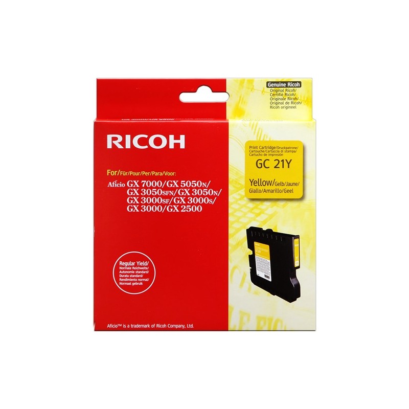 Ricoh cartouche encre GEL jaune GC-21Y Ricoh cartouche encre GEL jaune GC-21Y
