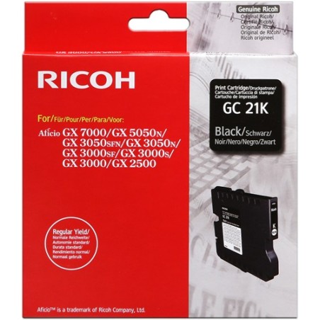 ✅ Ricoh cartouche encre GEL noir GC-21K couleur Noir en stock