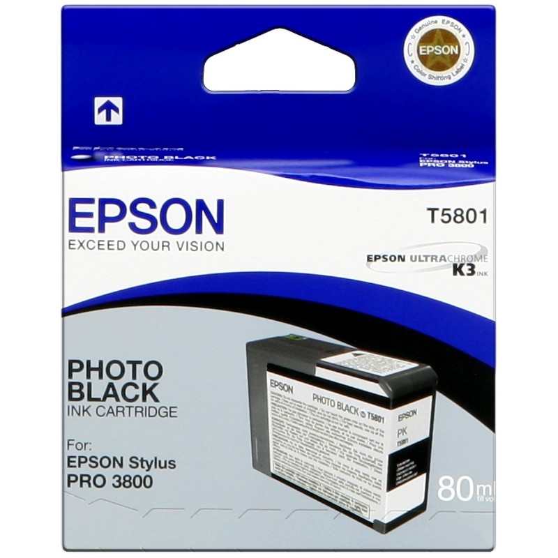 Epson cartouche encre T5801 noir photo Epson cartouche encre T5801 noir photo