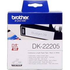 ✅ Brother Rouleau de papier continu DK-22205 Noir sur blanc, 62 mm de large couleur Noir/blanc en stock