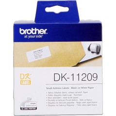 ✅ Brother Rouleau étiquettes d'adresse DK-11209 Noir sur blanc, 29 x 62 mm couleur Noir/blanc en stock