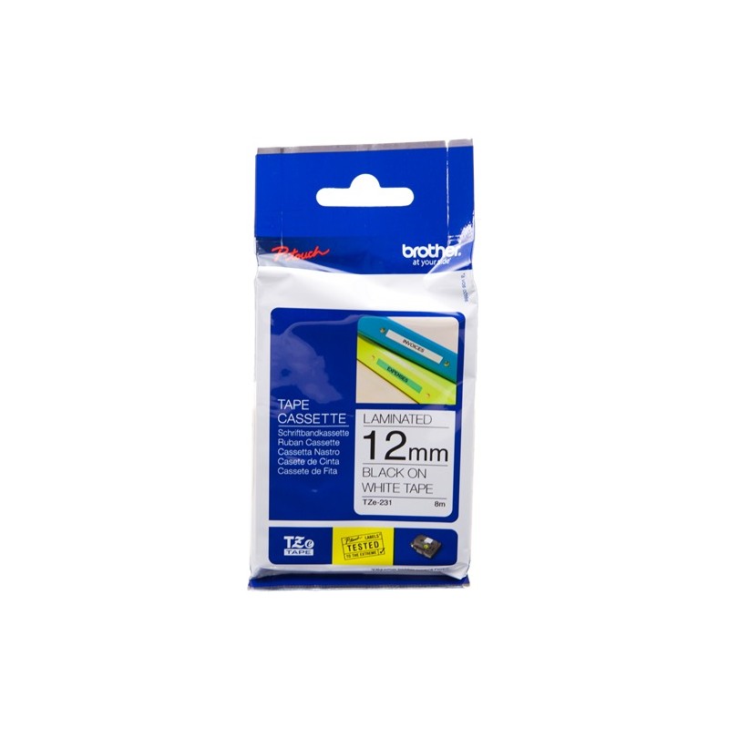 Brother TZe-231 (TZ-231) Ruban Noir sur blanc