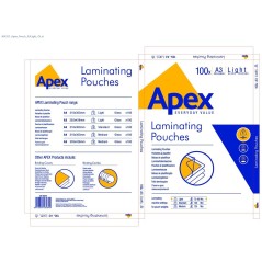 ✅ Fellowes Apex Lot 100 Pochettes A3, 75 microns couleur en stock