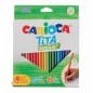 Carioca Tita Lot de 24 crayons triangulaires - Corps triangulaire - Couleurs vives et lavables - Écriture douce - Mine Ø 3 mm