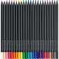Faber-Castell Black Edition Pack de 24 Crayons de Couleur - Mine Super Douce - Bois Noir - Idéal pour Dessiner sur Papier