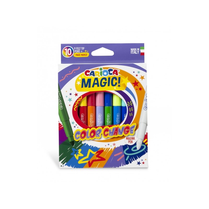 Carioca Color Change Pack de 10 marqueurs - Magic Ink change de couleur - Comprend un marqueur Magink pour deux couleurs