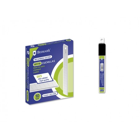 ✅ LOT de 10 Bismark Blister de 10 lames de rechange Sk5 en acier de haute qualité - Couleur argent couleur Plat en stock