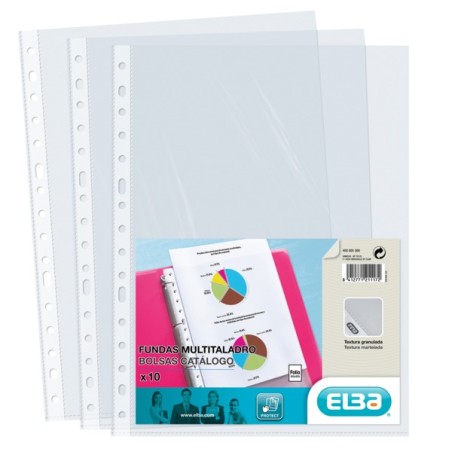 ✅ Elba Pack de 10 Couvertures Standard Folio Multi-trous - Matériau PP 90° - Couleur de peau orange transparen en stock