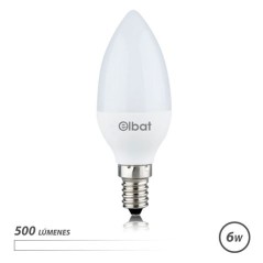 ✅ Ampoule LED Elbat - Puissance : 6W - Lumens : 500 - Type de lumière : Lumière blanche 4000K - Culot : E14 - en stock