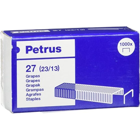 ✅ Petrus Boite de 1000 Agrafes Cuivre 23/13 - Jusqu'à 100 Feuilles - Pin 13mm couleur Cobre en stock