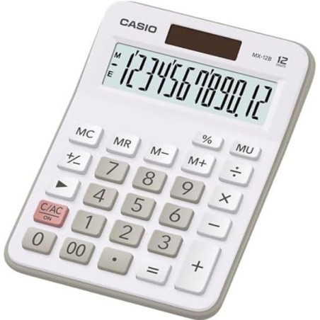 Calculatrice Casio blanche écran LCD