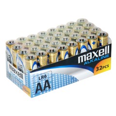 Maxell Piles alcalines LR06 AA 1,5 V Pack de 32 longue durée