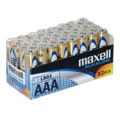 Maxell Pack 32 piles alcalines LR03 AAA 1,5 V longue durée