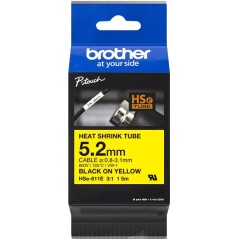✅ Brother Gaine thermo-rétractable HSE-611E - Noir sur jaune couleur Noir/jaune en stock