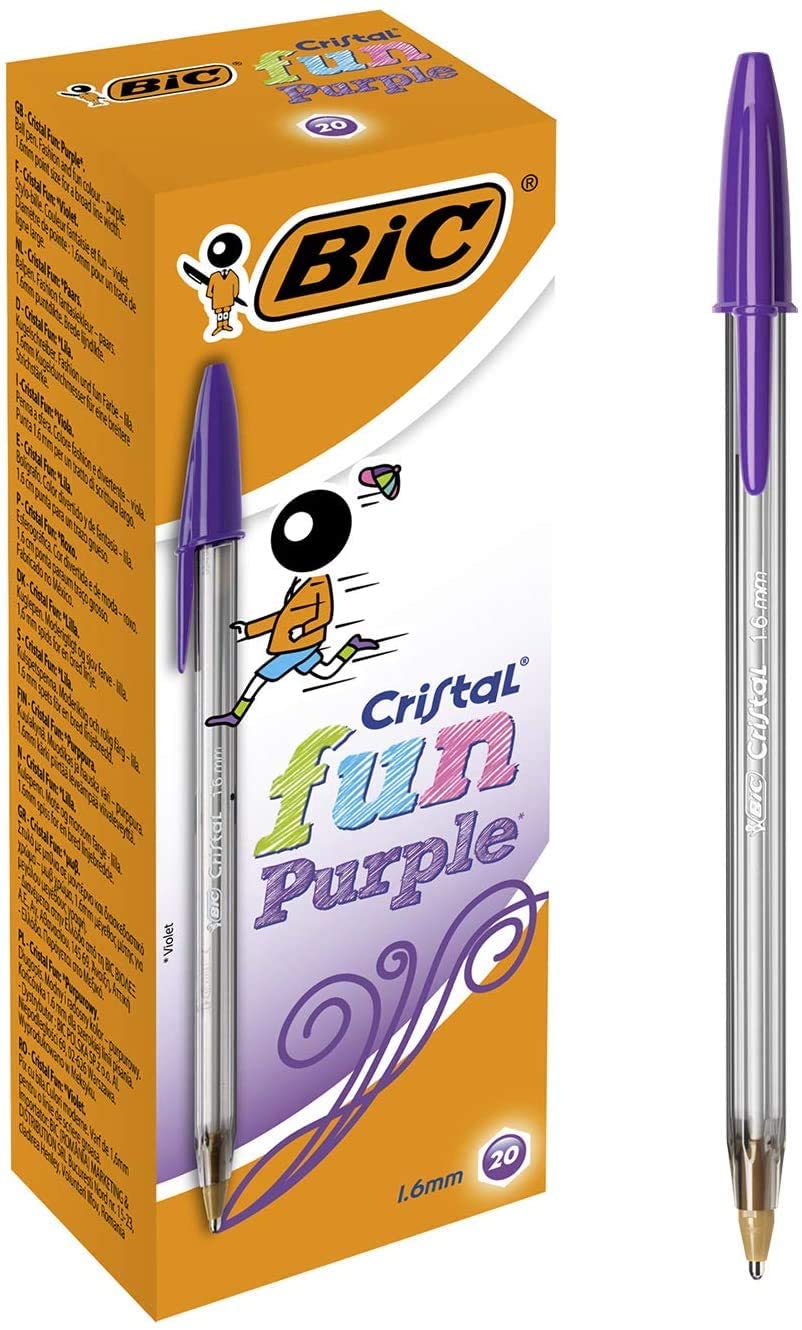 LOT de 20 Stylo Bille Bic Cristal Fun
