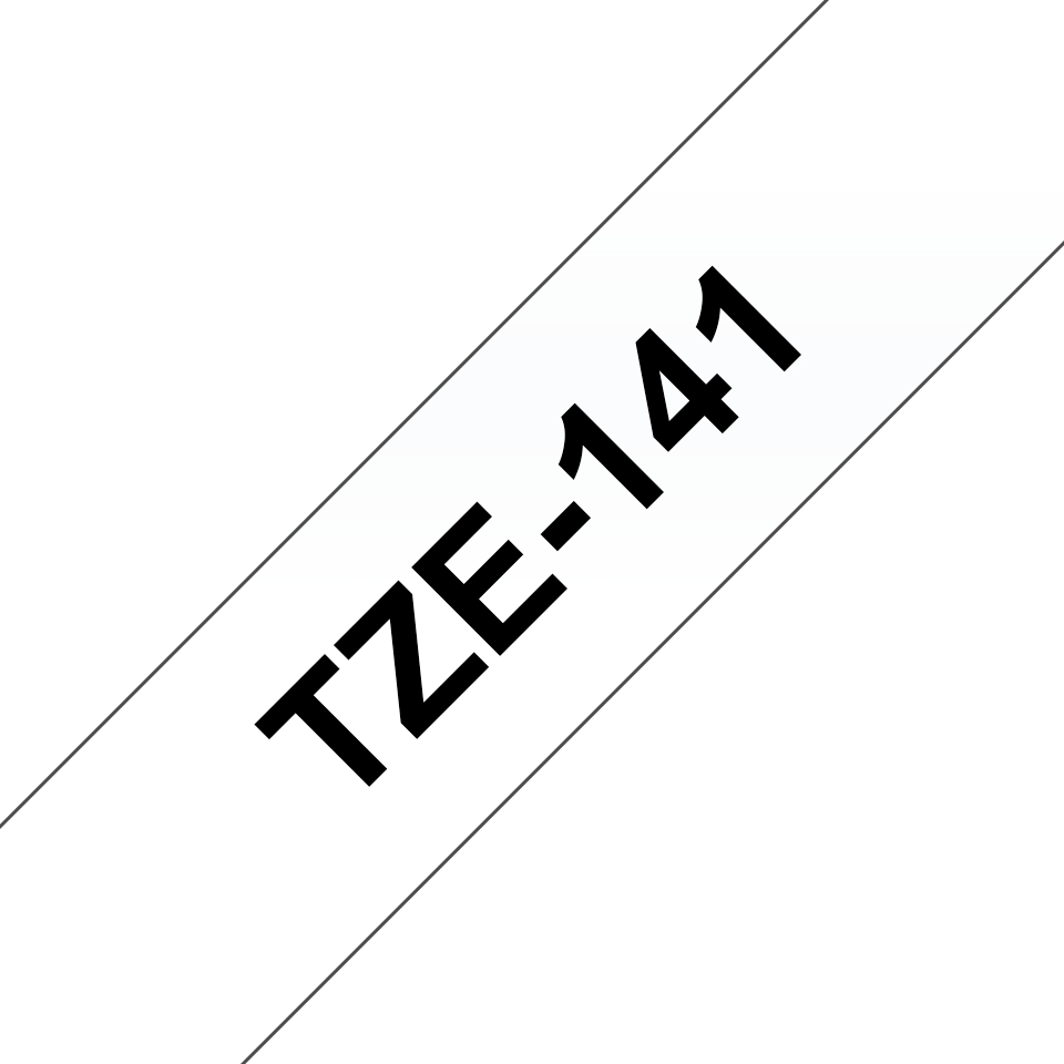 Pack de 5 Rubans compatible avec Brother TZe141 - Texte noir sur fond transparent - Largeur 18 mm x 8 mètres
