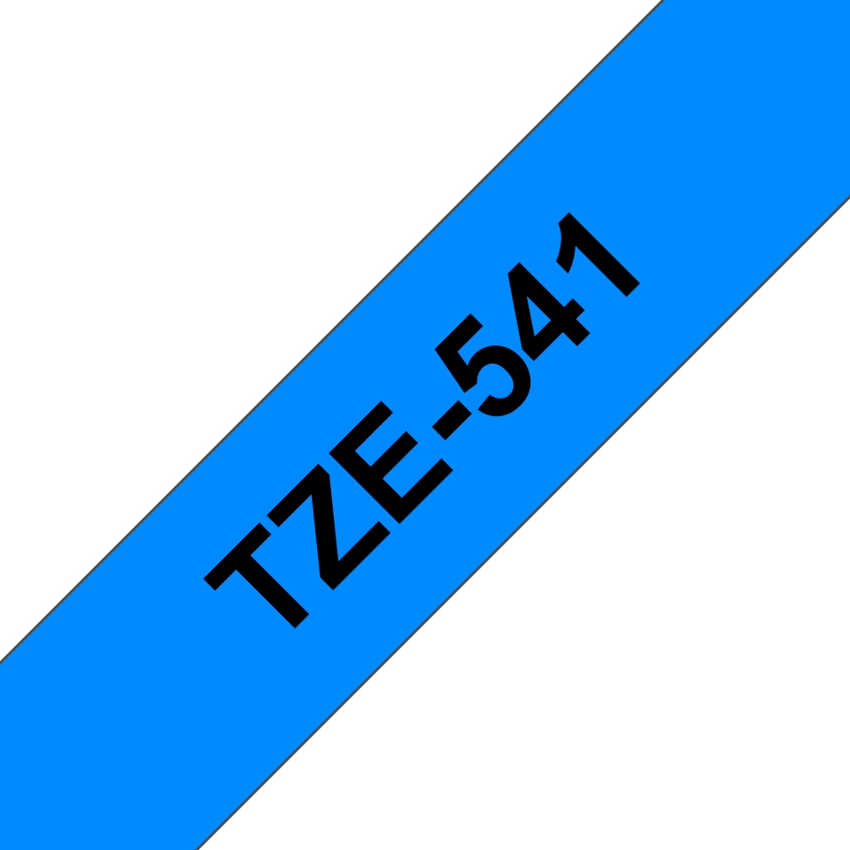 Pack de 5 Rubans compatible avec Brother TZe541 - Texte noir sur fond bleu - Largeur 18 mm x 8 mètres