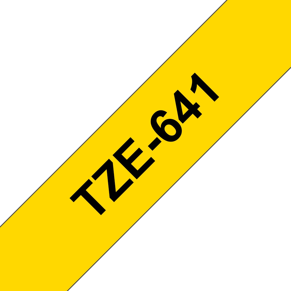 Pack de 5 Rubans compatible avec Brother TZe641 - Texte noir sur fond jaune - Largeur 18 mm x 8 mètres