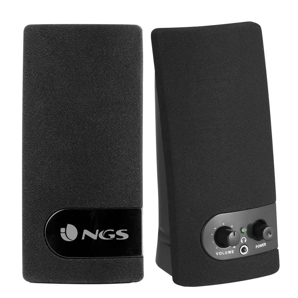 Enceintes NGS SoundBass 150 4W USB 2.0 - Entrée Jack 3,5 mm - Commandes des enceintes - Couleur noire