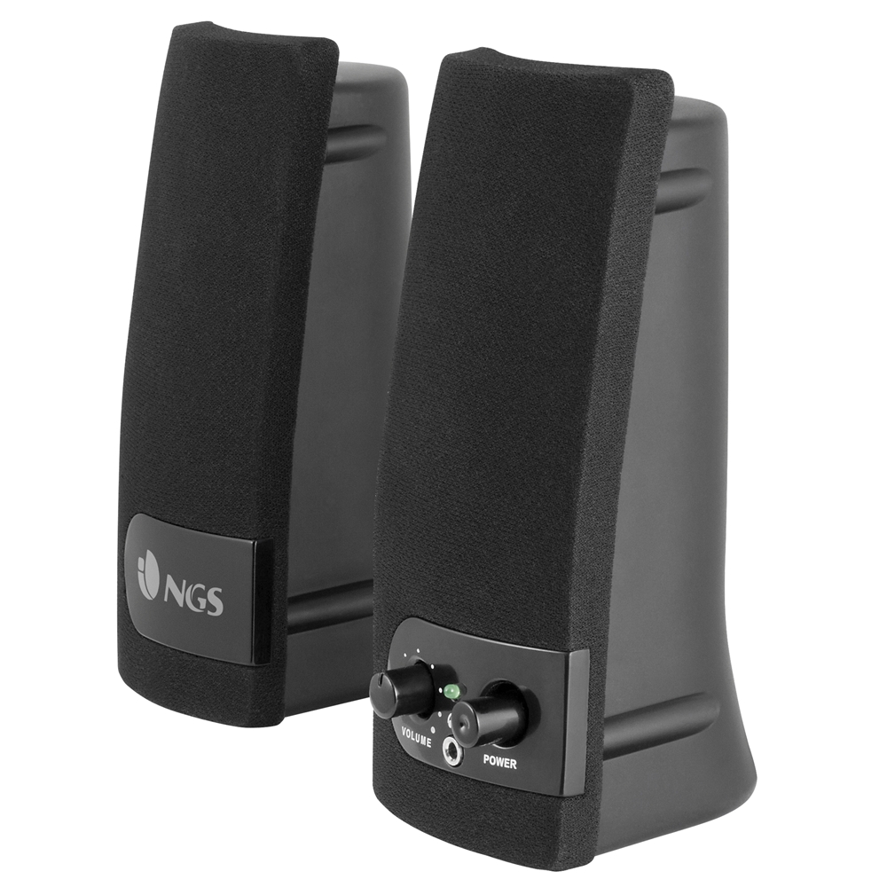 Enceintes NGS SoundBass 150 4W USB 2.0 - Entrée Jack 3,5 mm - Commandes des enceintes - Couleur noire