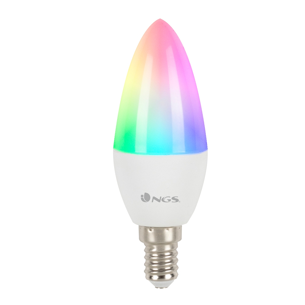 Ampoule LED Intelligente NGS Gleam 514c E14 5W - WiFi - 500lm - Eclairage RGB Dimmable - Technologie Ecologique