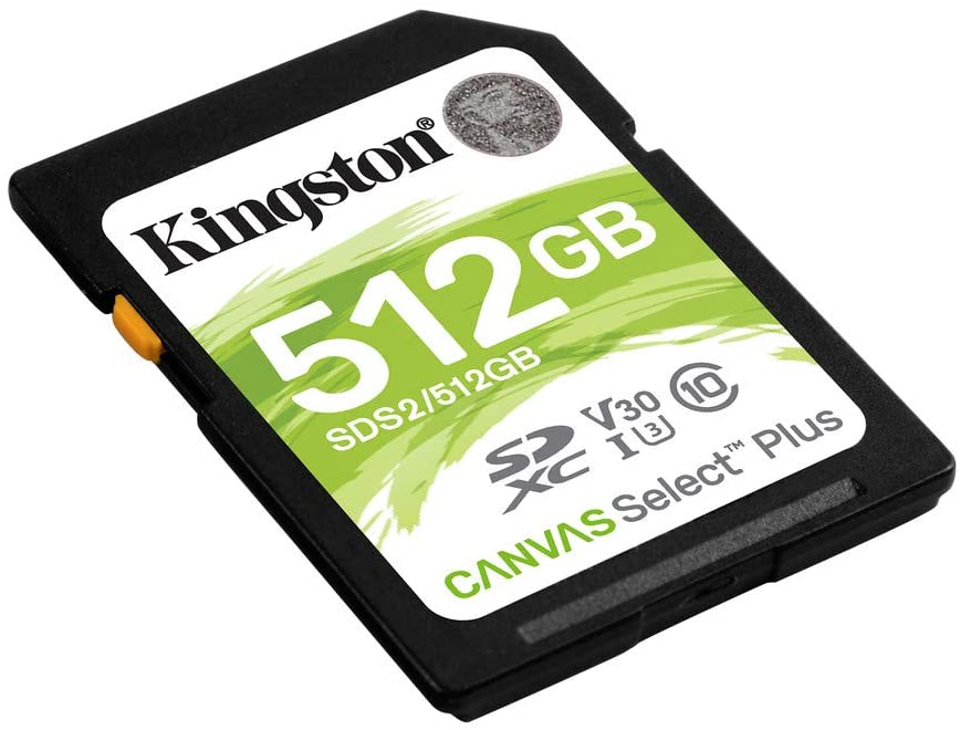 Carte Kingston SDXC 512 Go UHS-I Classe 10 100 Mo/s Canvas Select Plus