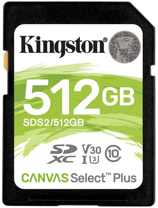 Carte Kingston SDXC 512 Go UHS-I Classe 10 100 Mo/s Canvas Select Plus