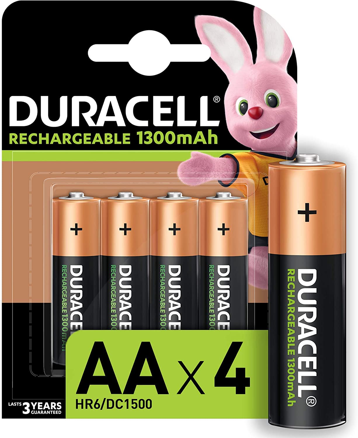 Piles rechargeables Duracell NiHM AA LR6 1.2V 13000mAh - Préchargées - 4 Unités