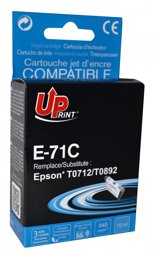 Cartouche encre UPrint compatible EPSON T0712 XL cyan