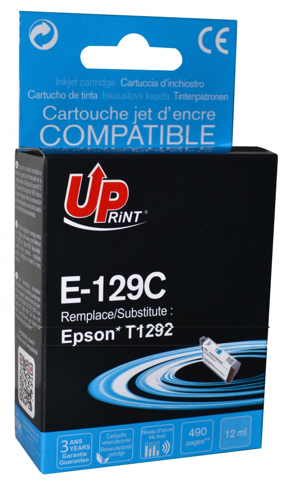 Cartouche encre UPrint compatible EPSON T129 XL cyan