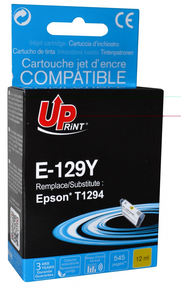 Cartouche encre UPrint compatible EPSON T129 XL jaune