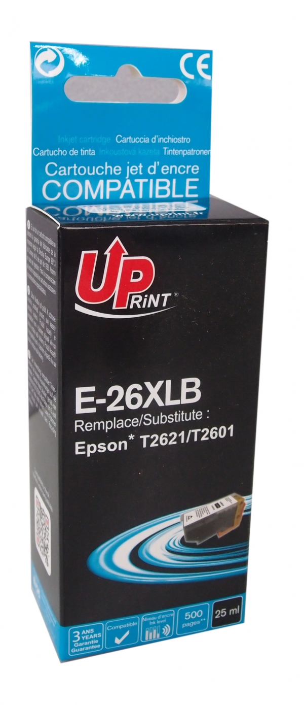 Cartouche encre UPrint compatible EPSON T26XL noir