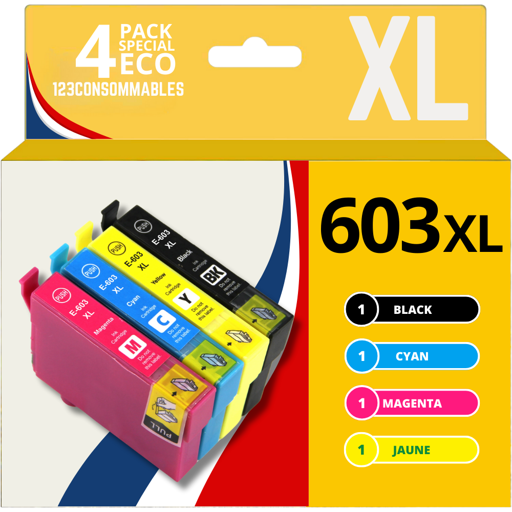 Pack 4 cartouches compatible EPSON 603XL