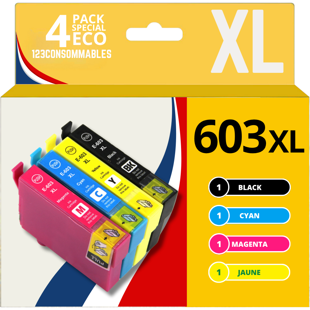 Pack 4 cartouches compatible EPSON 603 XL