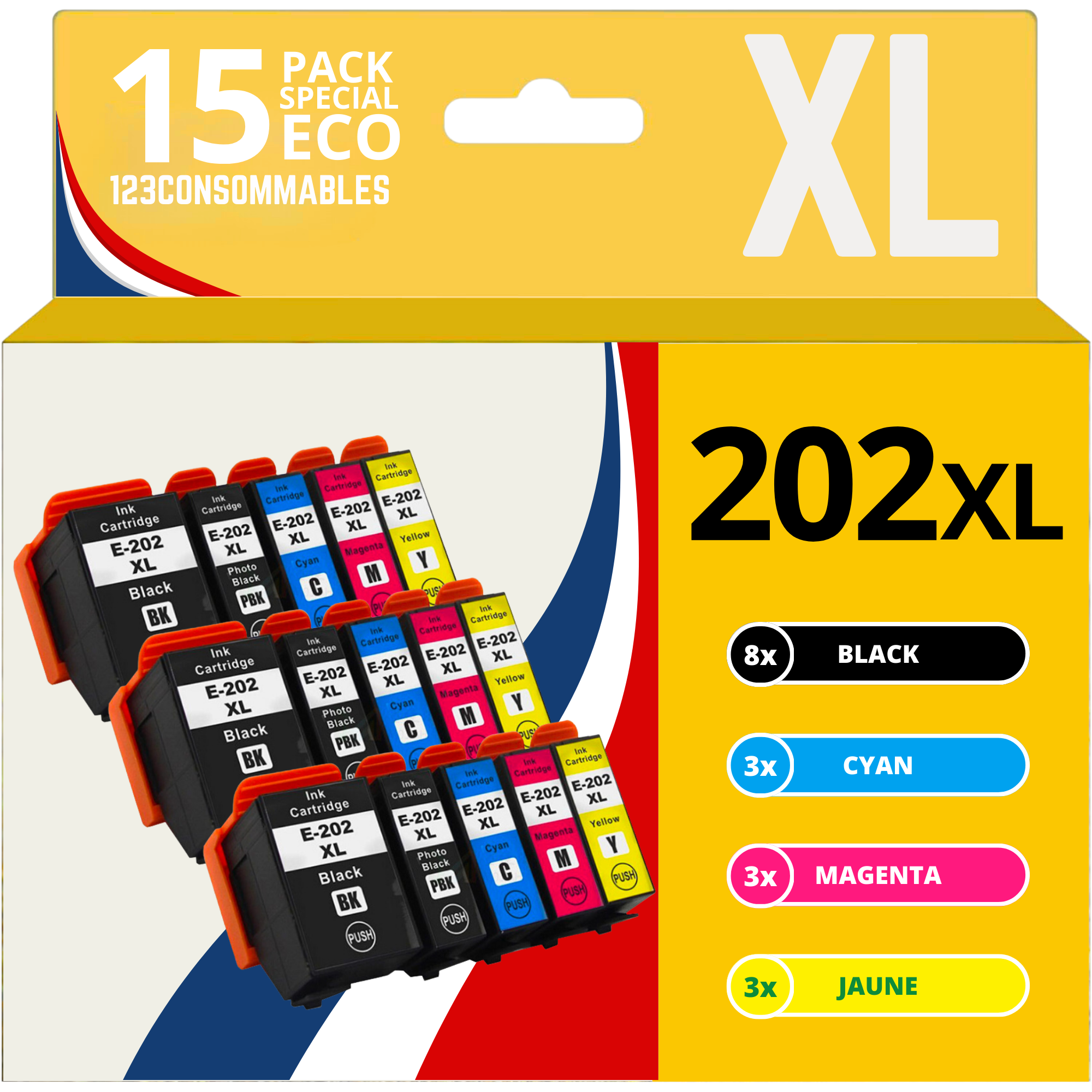 Pack  compatible EPSON 202XL 15 cartouches