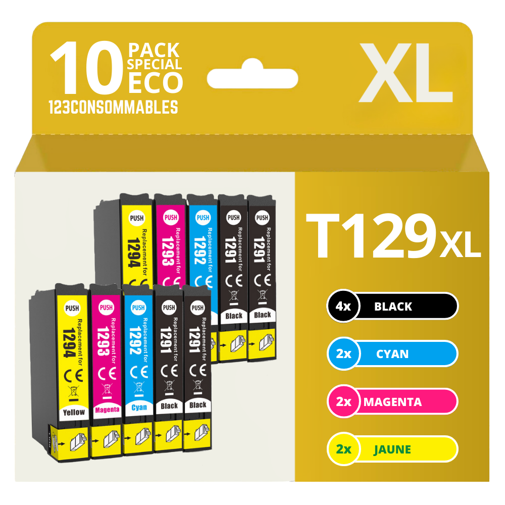 Pack 10 cartouches compatibles EPSON T1295 XL