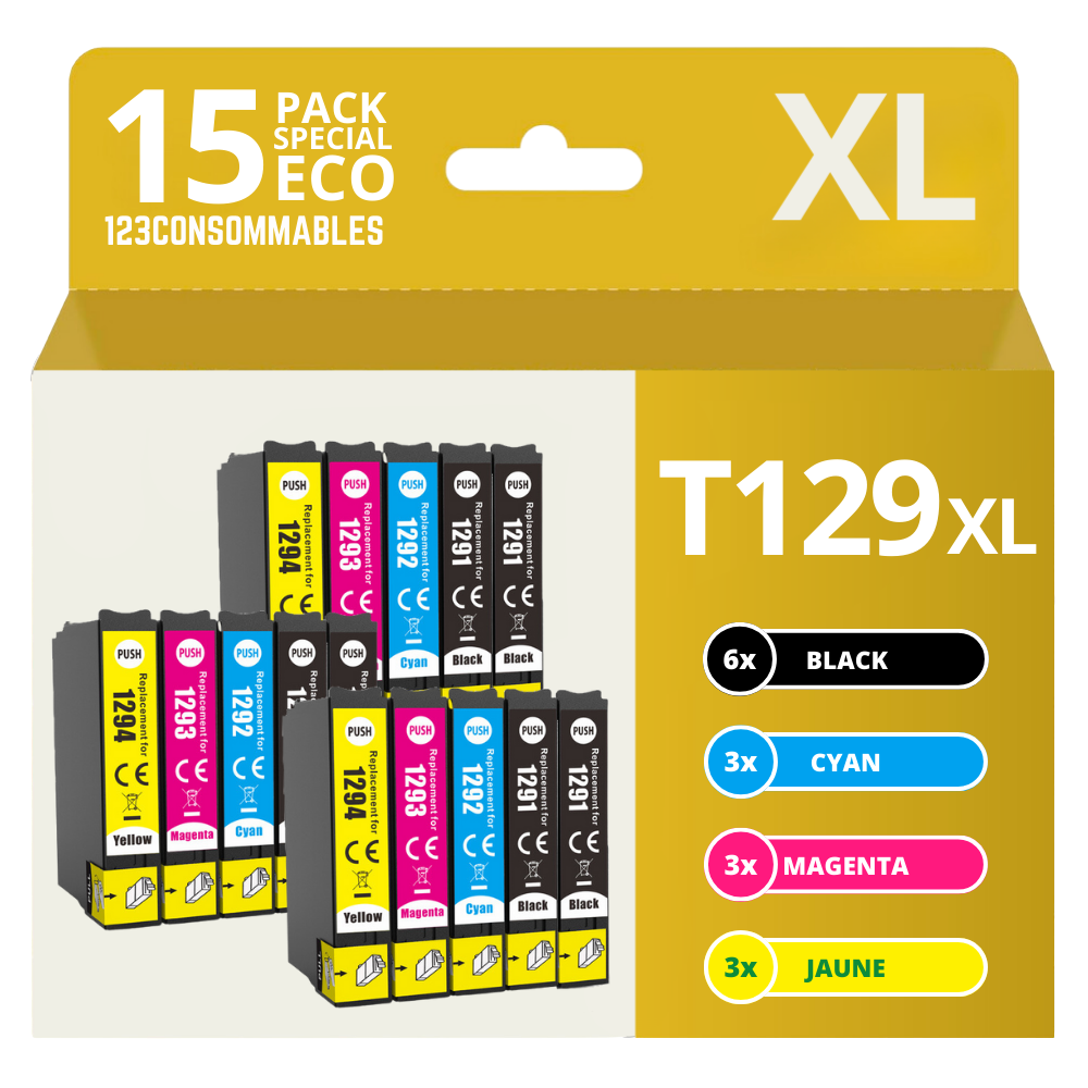 Pack 15 cartouches compatibles EPSON T129XL