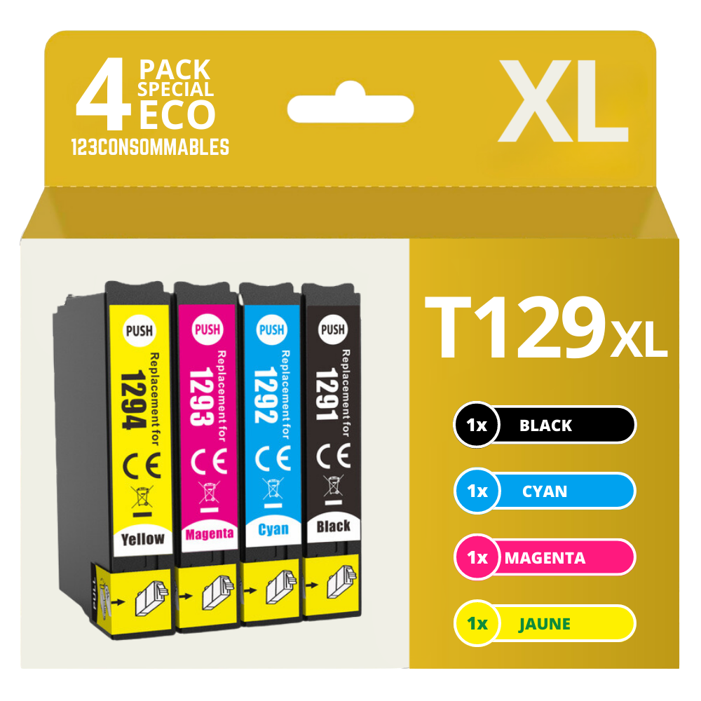 Pack 4 cartouches compatibles EPSON T1295 XL