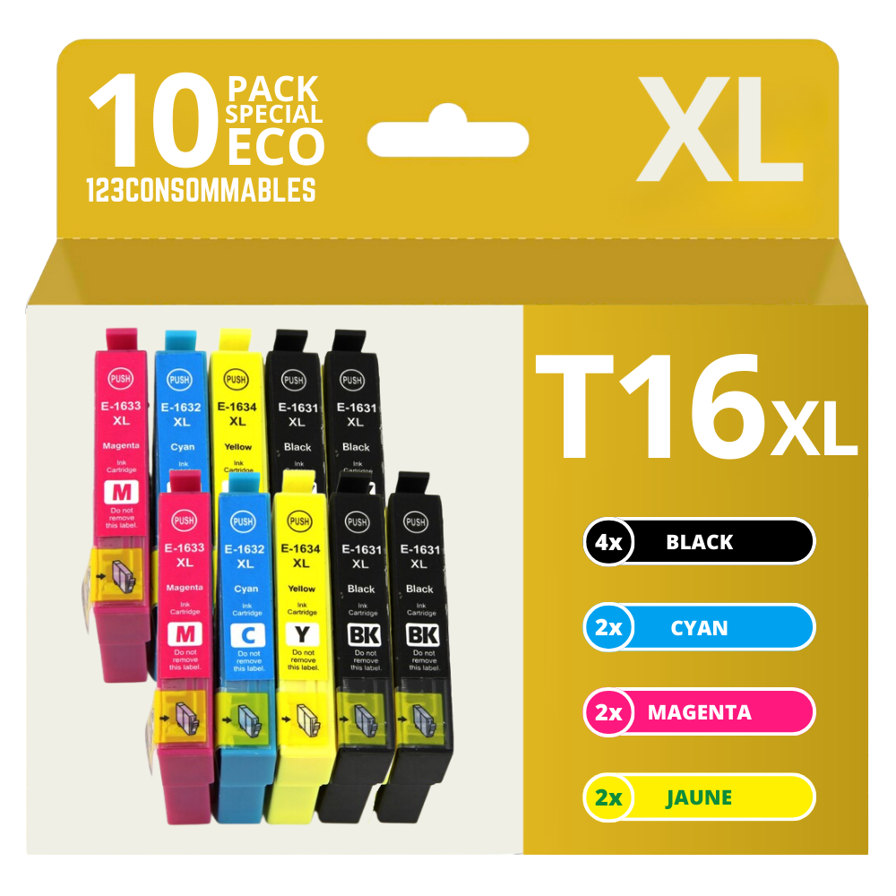 Pack 10 cartouches compatibles EPSON T16XL