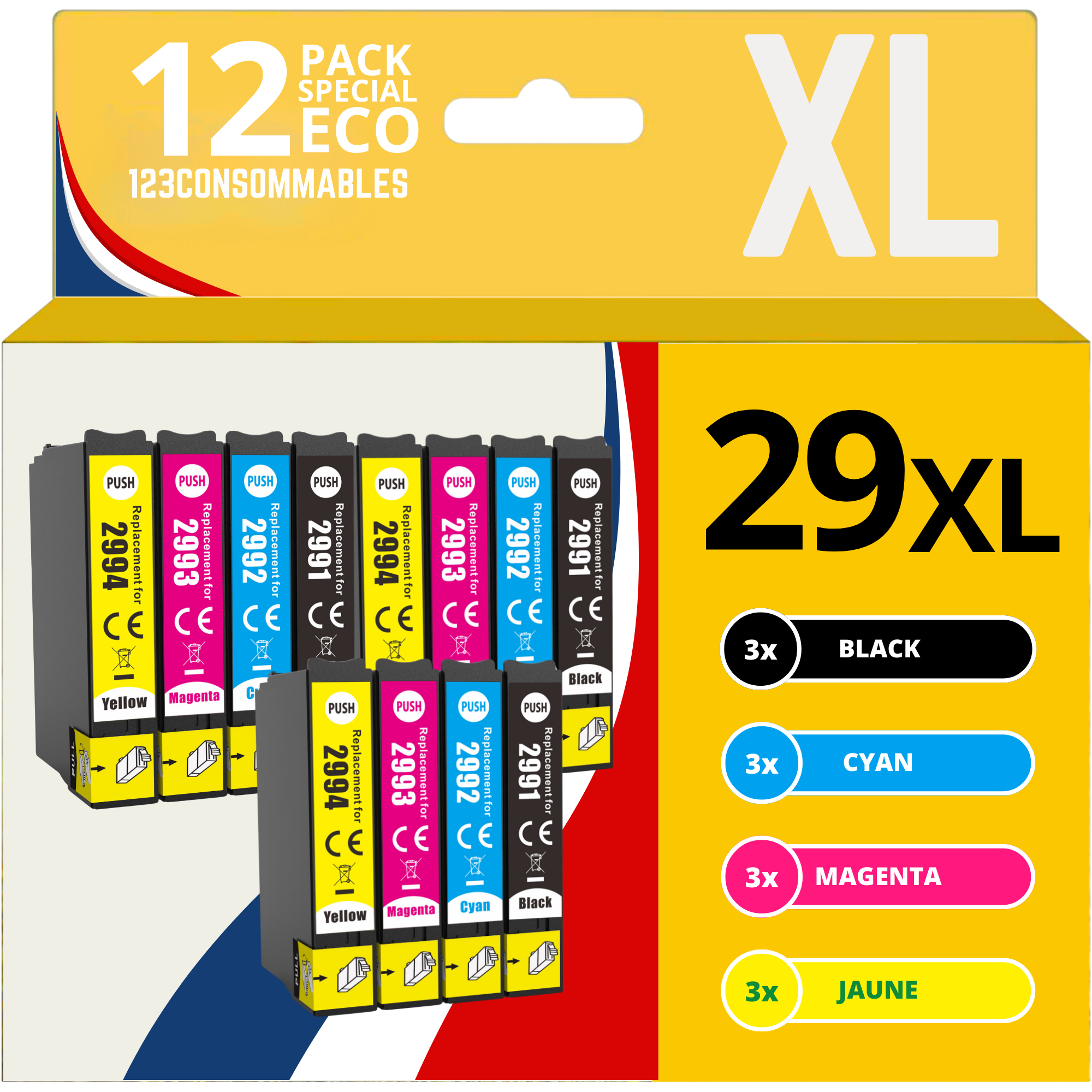 Pack compatible EPSON T29XL, 12 cartouches