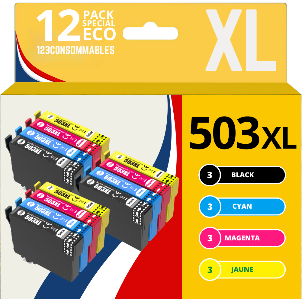 Pack compatible avec EPSON 503XL, 12 cartouches
