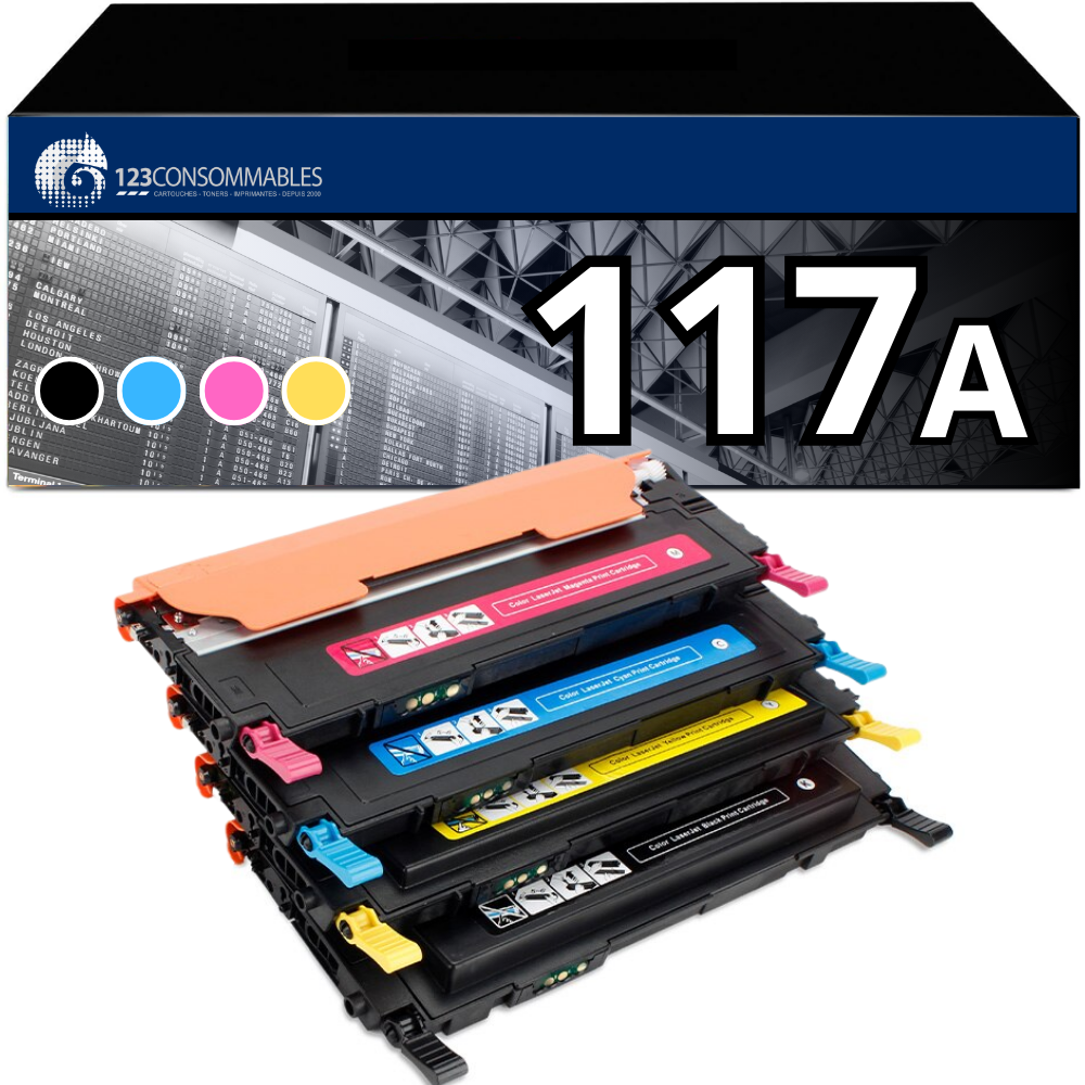 Hp Pack 4x Toner 117A Original Compatible avec les imprimantes